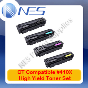 CT Compatible #410X High Yield (Set of 4) Toner Cartridge for HP M377/M452/M477 [CF410X-CF413X]